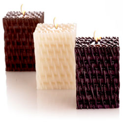 Mandara Spa 3 inch Rattan Mini Cube Candles
