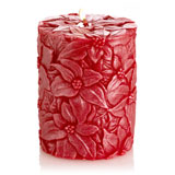 Mandara Spa  4 inch Poinsettia Pillar Candle